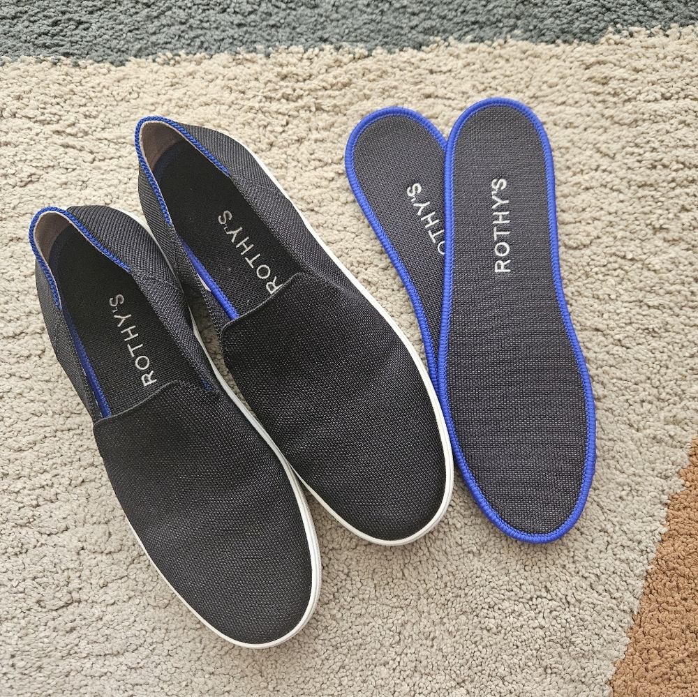 Rothys black sneakers with insoles